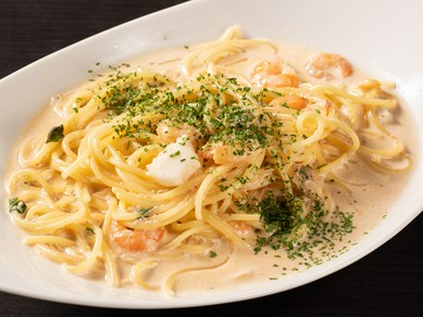 明太子とシーフードクリームパスタ