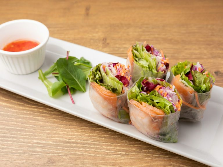 エビとサーモンの生春巻き