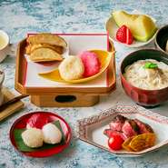 七五三やお誕生日など様々なお祝い事に最適な祝御膳から、お子様に人気のハンバーグセットなど、3種類のお子様メニューもご用意しております。お食い初めセットもございます。