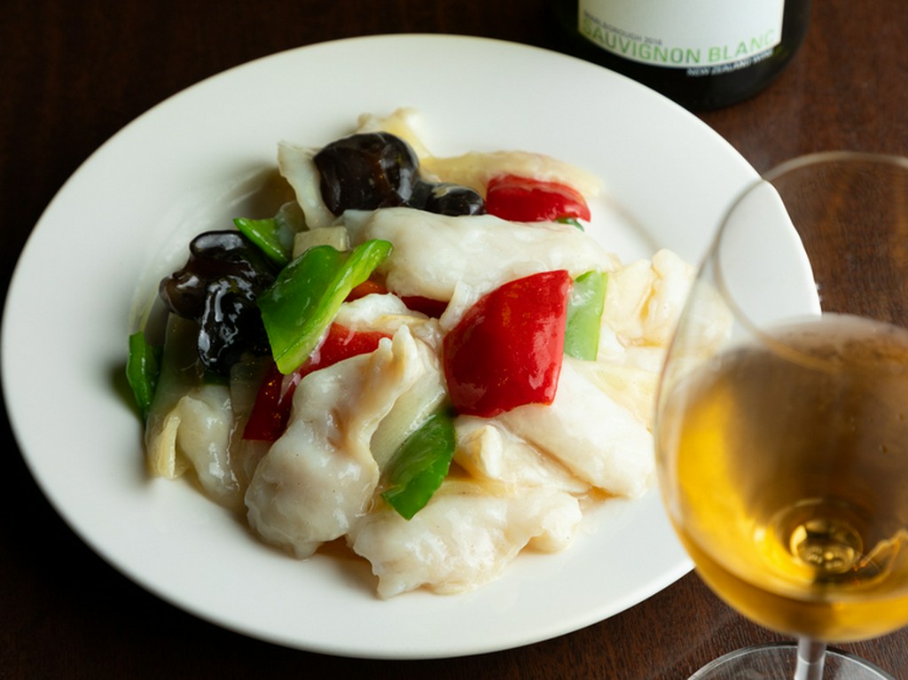 白身魚とピーマン炒め