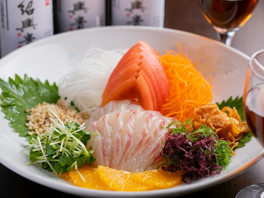 鯛の中華風まぜまぜ刺身