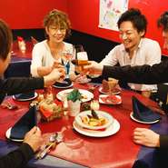 少人数のお集り事に丸テーブル