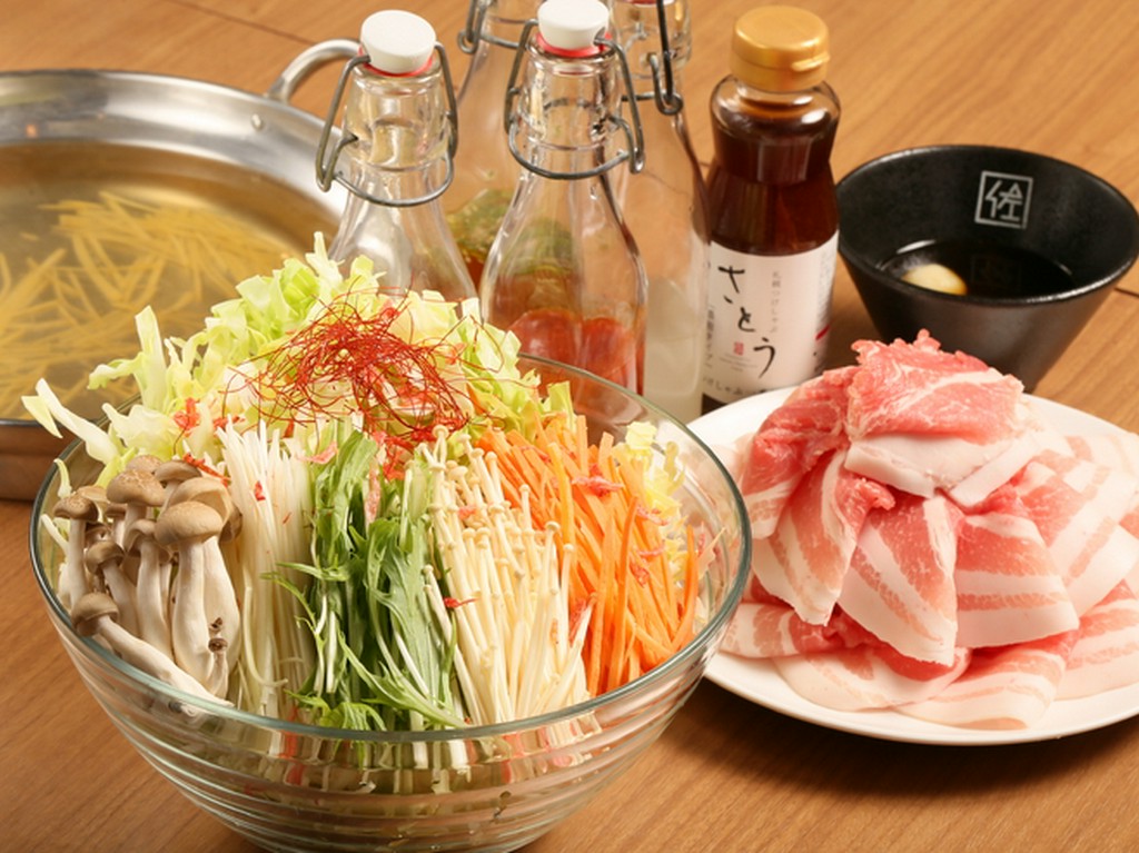 ハーブ豚と野菜をしょうがのきいたスープで。『つけしゃぶ』