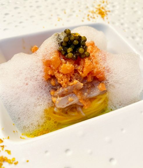 トマトと剣先イカの冷製カッペリーニ