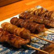 炭火の香りがいい！
もも　皮　はつ　砂肝　ぼんじり