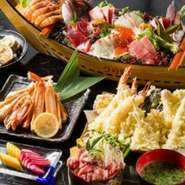 刺身の舟盛りがアップグレードされています。本マグロのマグロ丼もお勧めです。