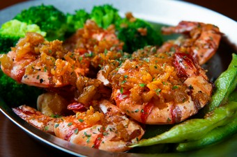 ケイジャンソースのガーリックシュリンプ