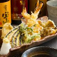 地元の食材を使用した天ぷら