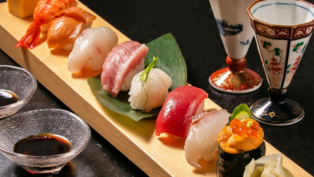 四季折々の旬の魚をいただける、豪華な『おまかせ握り』