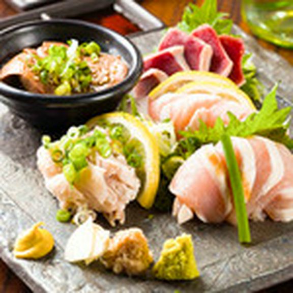 地鶏のタタキ盛り合わせ