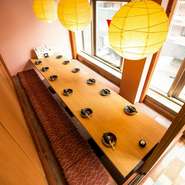 掘りごたつ個室（10～20名様）｜久しぶりの再会は、会話が楽しめる空間で