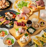 当店名物コース！
階段の器を使ったお造里＆前菜から始まり、〆の頂鯛茶漬けまで名物尽くしの内容です！