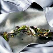 苦みの奥に甘みと旨み『藤元さんの畑　モロッコインゲンと菜の花　雲竜焼き』