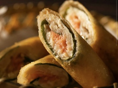 ＜おすすめ＞地鶏の明太春巻き