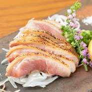 鶏ユッケ、鶏ももたたき、鶏むねたたきは大和肉鶏を使用しております。
