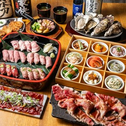 両店を楽しみたい
かきセンターと肉寿司が同時に楽しめる
超お得なコース！