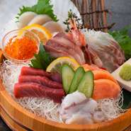 こだわりの魚介を盛りました！