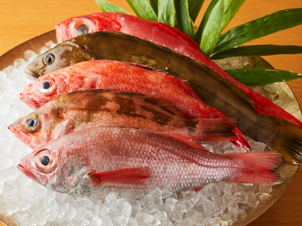 目の前に運ばれてくる食材に気持ちが高まる『季節の魚介や野菜』