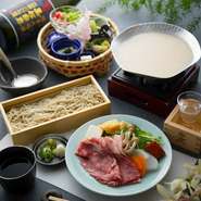 近江牛の内もも肉をご用意しました。当店秘伝の豆乳出しと共にお楽しみください。
追加で飲み放題のご利用も可能です（1650円・2200円）※事前予約制
※混雑時は時間制限をお願いすることがございます。
