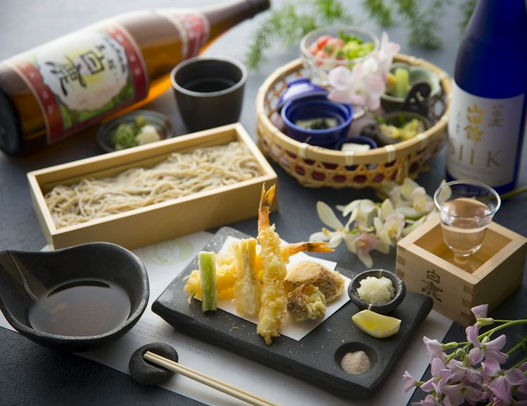 天婦羅盛合せと彩り花かごコース