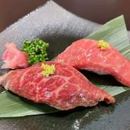 肉寿司トロ・赤身食べ比べ