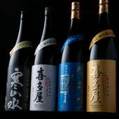 福岡の地酒を軸に、海鮮料理との相性で厳選した日本酒がずらり