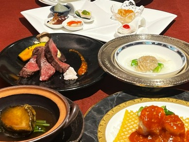 海老のチリソース・あわびのオイスター煮込み・黒毛和牛など全7品