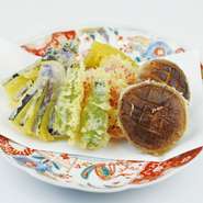 季節野菜の天ぷら5種類盛り合わせ