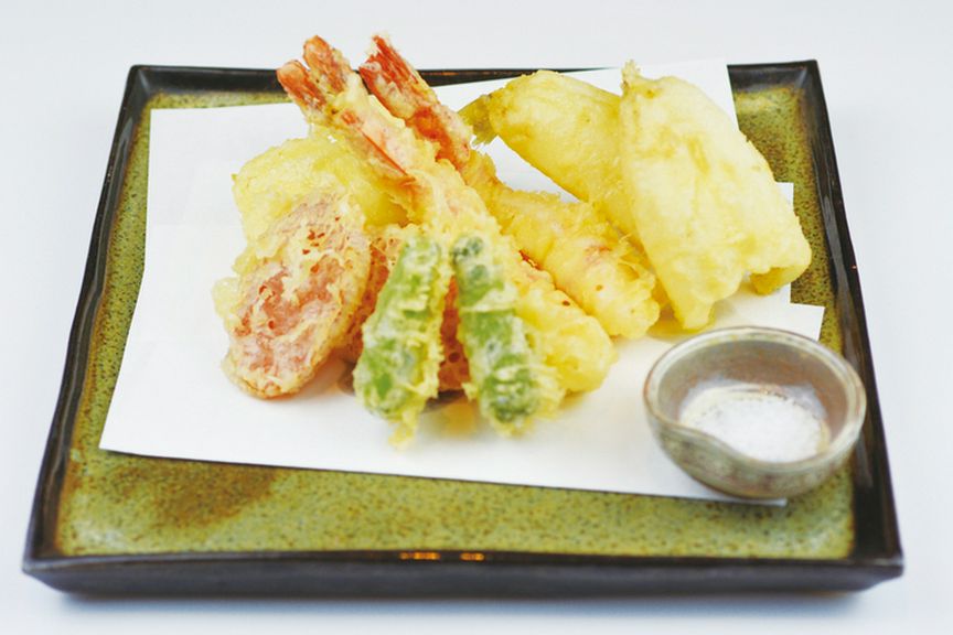 天ぷら盛り合わせ(魚介3種点、野菜2点)