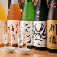 和食に合うことを基準に選ばれた日本酒が、常時10種類程度ラインナップ。季節やその時のオススメ銘柄を中心に、珍しいものが飲めることもあります。訪れるたびに異なる日本酒と出合えるのも楽しみの一つ。