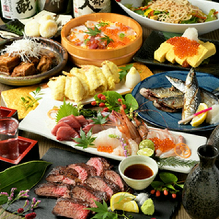 料理9品＋飲み放題込みのコースです。