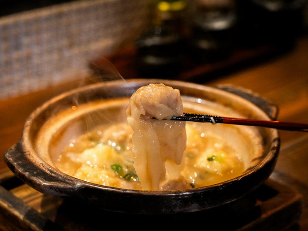 自家製雲呑を濃厚鶏白湯で『海老鶏雲呑　8個』