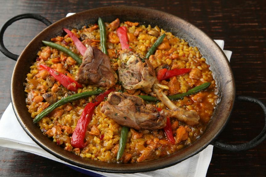 鴨と鶏肉のパエリア
