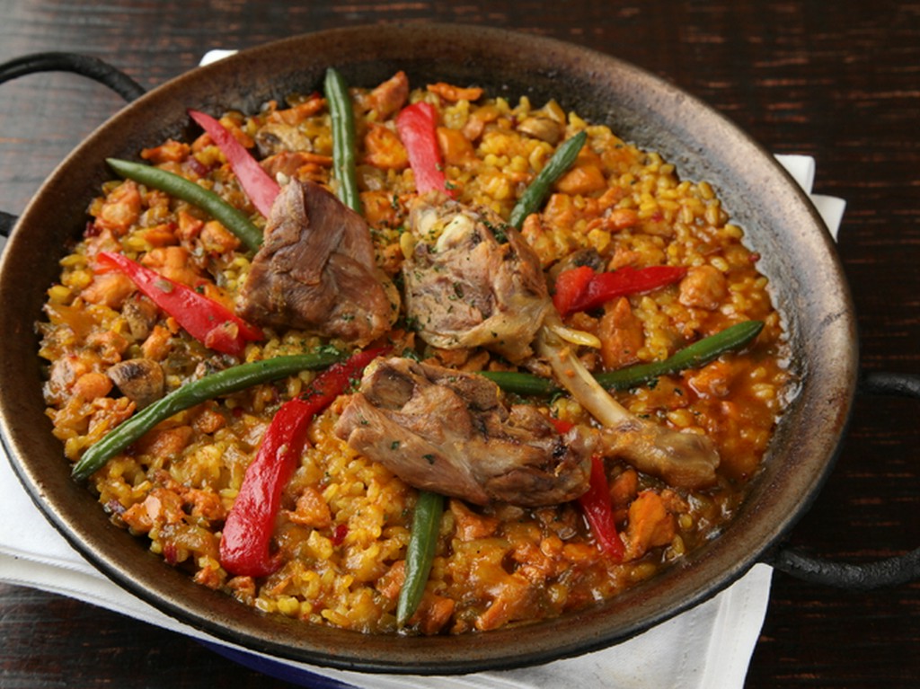鴨と鶏肉のパエリア