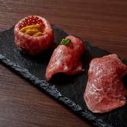 肉寿司三種