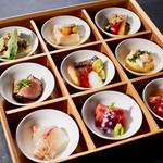THE WASHIN9種箱、コシヒカリ土鍋飯が愉しめるランチコースでございます。
