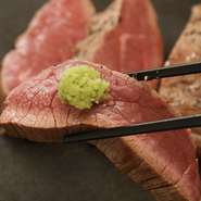 上ミスジは牛の肩甲骨にあるミスジ（ハゴイタ）の上部で1頭からとれる量は極わずかな希少部位です。すべて手作業でスジを取り除き、上質な仕上がりにこだわった当店自慢の逸品です！ 