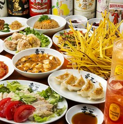 満足度◎【2時間飲み放題付】竜王餃子、麻婆豆腐、炒飯などが目白押し♪当店1番人気！3500円コース〈7品〉