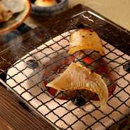 エイヒレの卓上炙り焼き