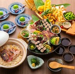 通常のうおまん鍋コースのお造りとカキフライが、てっさ・焼き蟹にグレードアップしたプレミアムなコース。