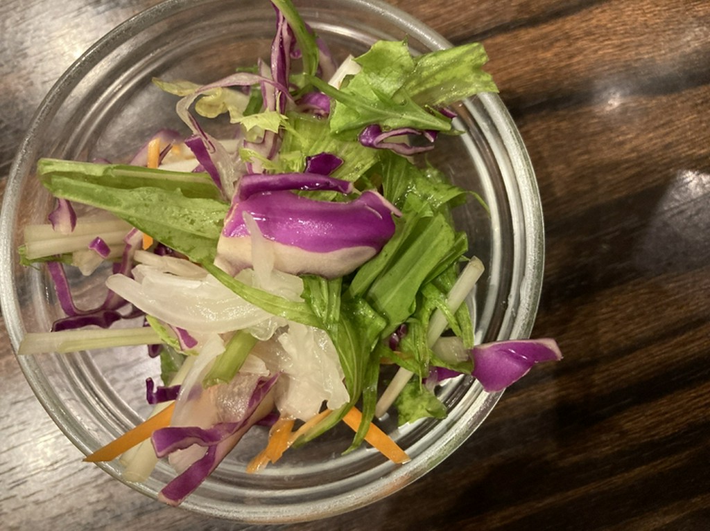 自家製ドレッシングを使った、いつものサラダ