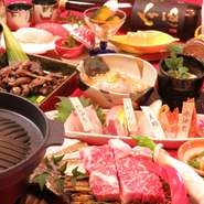 こだわりの料理をはじめ、食事やデザートまで付いた人気のコース。「飲み放題」をプラスすれば、宴会にもぴったりです。通年メニューに加えて冬場には『鍋コース』も登場。何度でも足を運びたくなります。