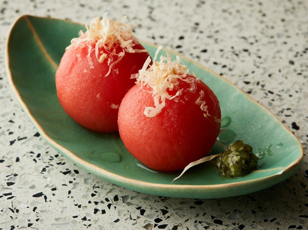 トマトの煮浸し　こんぶわさび添え