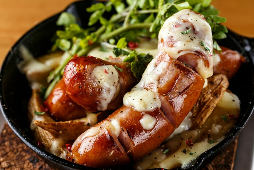 粗びきソーセージぶっかけチーズ