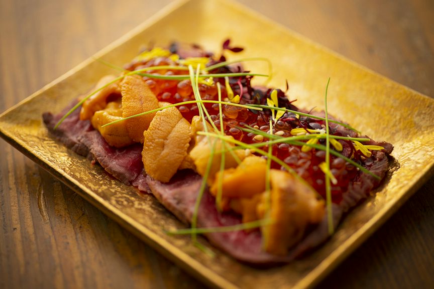 豊後牛 タタキ うに巻き