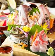 瀬戸内鮮魚を直送しているため鮮度には自信あり！日替わりの鮮魚をお楽しみください。