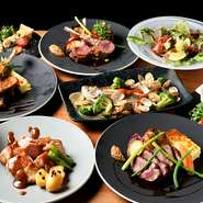 フランス産バルバリー種の鴨ロース肉は、きめ細かな肉質とジューシーな旨味が魅力的。フランス産ルージエ社から買い付ける、クオリティの高い「フォアグラ」はテリーヌとして味わえます。