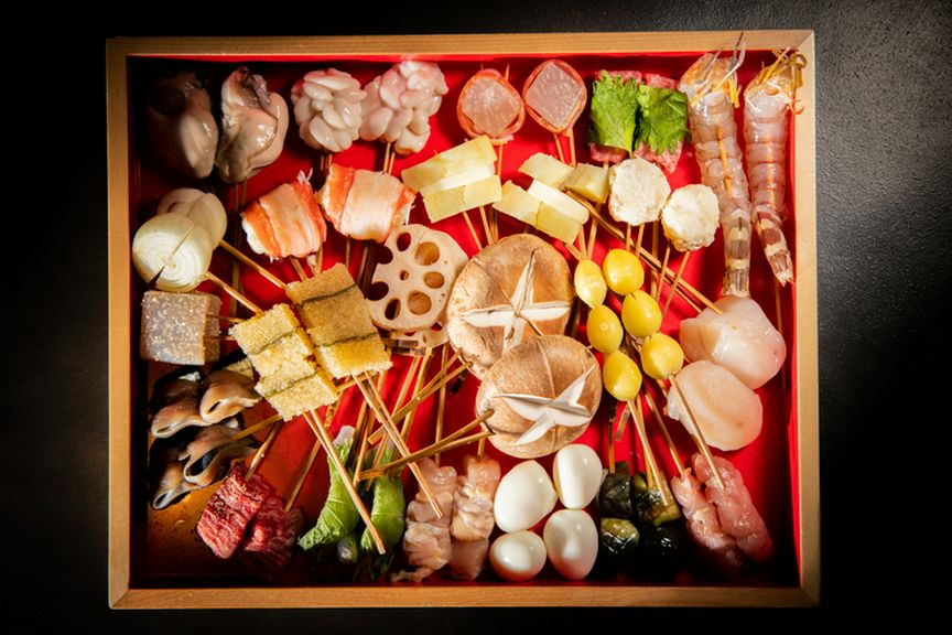 油で揚げる前に、まずは新鮮で美しい食材をお披露目