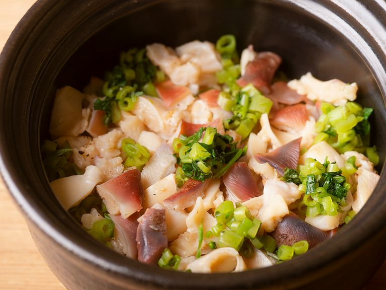 ほっき貝の甘味と花山葵の香りが立ち上る『ほっき貝と花山葵のごはん』