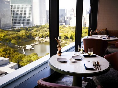 浜離宮の緑と都会の風景を同時に楽しめる眺望